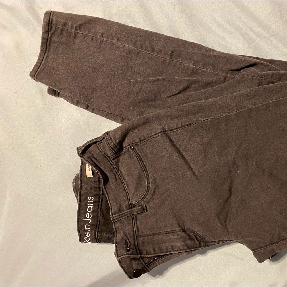 Deep grey/black mid rise high waist jean jegging